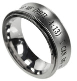 Spinner Silver Ring, "I Can Do All Things"