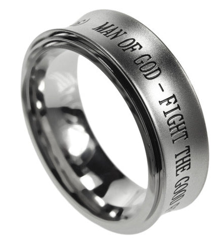Spinner Silver Ring, "Man Of God"