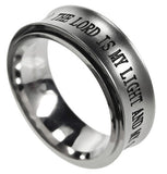 Spinner Silver Ring, "The Lord Is My Light"