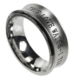 Spinner Silver Ring, "True Love Waits"