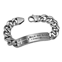 Silver Neo Bracelet, "Man Of God"