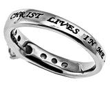 Princess Solitaire Ring, "Christ Lives In Me"