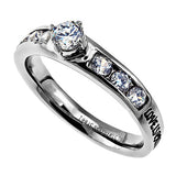 Princess Solitaire Ring, "Love Never Fails"