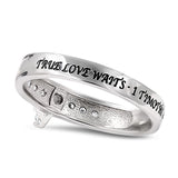 Regent Marquis CZ Stones Ring, "TRUE LOVE WAITS"