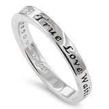 11 Dreams Princess Silver Ring, "TRUE LOVE WAITS - 1 TIM. 4:12"-Wholesale