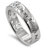 Convenant Embedded Silver Ring, "I AM MY BELOVED'S AND HE IS MINE - SOS 6:3"-Wholesale