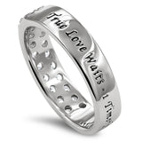 Convenant Embedded Silver Ring, "TRUE LOVE WAITS - 1 TIMOTHY 4:12"-Wholesale