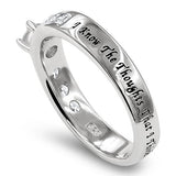 Geon Stones Silver Ring, "I KNOW THE THOUGHTS THAT I THINK TOWARD YOU - JER. 29:11"-Wholesale