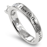 Geon Stones Silver Ring, "I KNOW THE THOUGHTS THAT I THINK TOWARD YOU - JER. 29:11"
