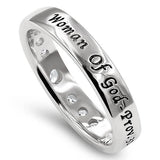 Geon Stones Silver Ring, "WOMAN OF GOD - PROVERBS 31"-Wholesale