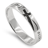 Knight Cross Silver Ring, "FEAR THOU NOT; FOR I AM WITH THEE - ISA. 41:10"