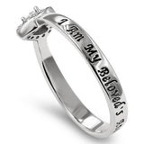 Heart Silver Ring, "I AM MY BELOVED'S AND HE IS MINE ??????SOS 6:3"-Wholesale