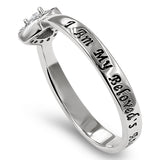 Heart Silver Ring, "I AM MY BELOVED'S AND HE IS MINE ?????SOS 6:3"