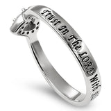 Heart Silver Ring, "TRUST IN THE LORD WITH ALL THE HEART - PROV. 3:5"-Wholesale