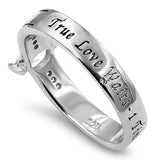 Regent Marquise  Silver Ring, "TRUE LOVE WAITS - 1 TIM. 4:12"-Wholesale