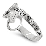 Infinity Cross Silver Ring,"WITH GOD ALL THINGS ARE POSSIBLE - MATT. 19:26"-Wholesale