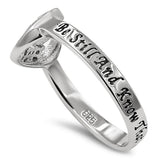 Sweetheart Silver Ring, "BE STILL AND KNOW THAT I AM GOD - PS. 46:10"-Wholesale