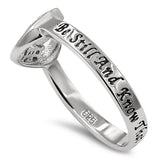 Sweetheart Silver Ring, "BE STILL AND KNOW THAT I AM GOD - PS. 46:10"