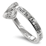 Sweetheart Silver Ring,"TRUST IN THE LORD WITH ALL THINE HEART - PROV. 3:5"