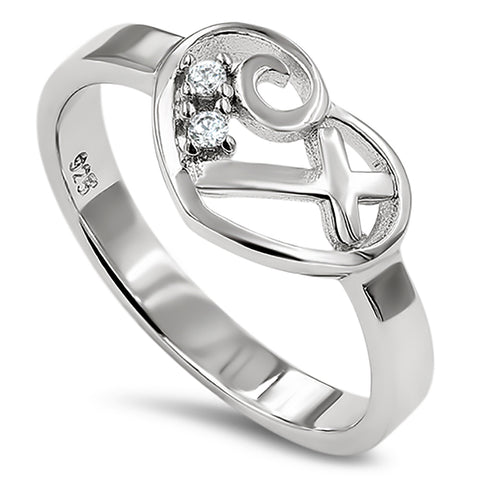 Sweetheart Silver Ring, "BE STILL AND KNOW THAT I AM GOD - PS. 46:10"
