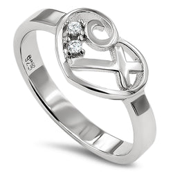 Sweetheart Silver Ring,"TRUST IN THE LORD WITH ALL THINE HEART - PROV. 3:5"