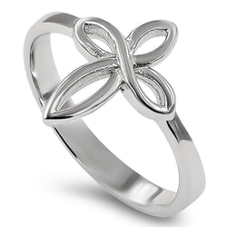 Double Infinity Silver Ring,"CHRIST LIVETH IN ME - GAL. 2:20"