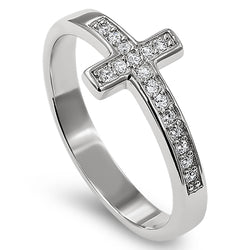 Lost Cross Silver Ring, "WOMAN OF GOD - PROVERBS 31"-Wholesale