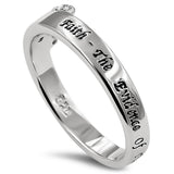 Side Cross Silver Ring, "FAITH - THE EVIDENCE OF THINGS HOPED FOR -HEBREWS 11"-Wholesale