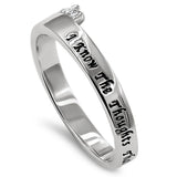 Side Cross Silver Ring,"I KNOW THE THOUGHTS THAT I THINK TOWARD YOU - JER. 29:11"