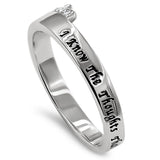 Side Cross Silver Ring,"I KNOW THE THOUGHTS THAT I THINK TOWARD YOU - JER. 29:11"-Wholesale