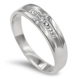 Cross Embedded Silver Ring, "TRUE LOVE WAITS - 1 TIM. 4:12"-Wholesale