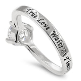Salty Engagement Silver Ring, "TRUE LOVE WAITS - 1 TIM. 4:12"-Wholesale