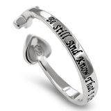 Heart Fuse Silver Ring, "BE STILL AND KNOW THAT I AM GOD - PS. 46:10"-Wholesale