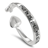 Heart Fuse Silver Ring, "TRUST IN THE LORD WITH ALL THINE HEART - PROV. 3:5 "