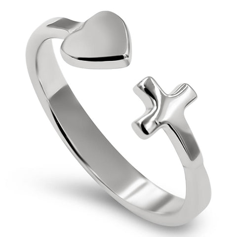 Heart Fuse Silver Ring, "A FRIEND LOVETH AT ALL TIMES - PROV. 17:17 "