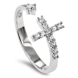 Cross Fuse Silver Ring, "WITH GOD ALL THINGS ARE POSSIBLE - MATT. 19:26"-Wholesale