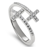 Cross Twine Silver Ring, "GUARDED IN CHRIST JESUS - PHIL. 4:7"