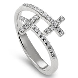 Cross Twine Silver Ring, "HOPE - JEREMIAH 29:11"-Wholesale