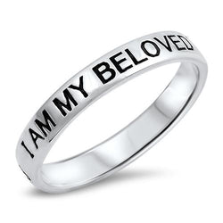 Christian Bible Verse Women's Silver Ring, "I AM MY BELOVED'S AND HE IS MINE"-Wholesale
