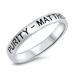 Christian Bible Verse Women's Silver Ring, "PURITY"-Wholesale