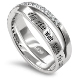 Twisted Band Silver Ring, "THEY THAT WAIT UPON THE LORD SHALL RENEW THEIR STRENGTH - ISA. 40:31"