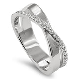 Twisted Band Silver Ring, "FAITH HOPE LOVE BELIEVE TRUST PRAY"