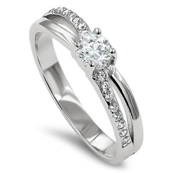 Diamond Eternity Silver Ring, "WOMAN OF GOD - PROVERBS 31"-Wholesale