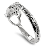 Butterfly Cross Silver Ring, "THE GREATEST OF THESE IS LOVE - 1 COR. 13:13"-Wholesale
