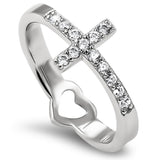 Sidway Hollow Heart Silver Ring, "TRUE LOVE WAITS 1 TIMOTHY 4:12"-Wholesale