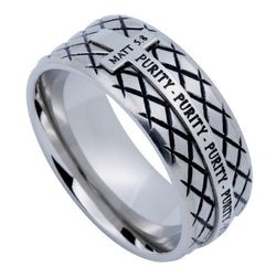 Silver Diamond Back Cross Ring, "Purity"