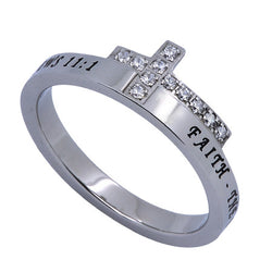 JTC Cross Band Ring, "Faith"
