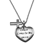 Sweetheart Necklace, "Christ Lives In Me"