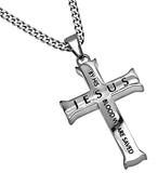 Men's Iron Cross, "By His Blood" Romans 5:9
