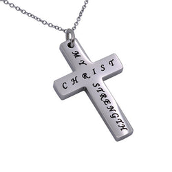 Simplicity Cross Pendent, “Christ My Strength"